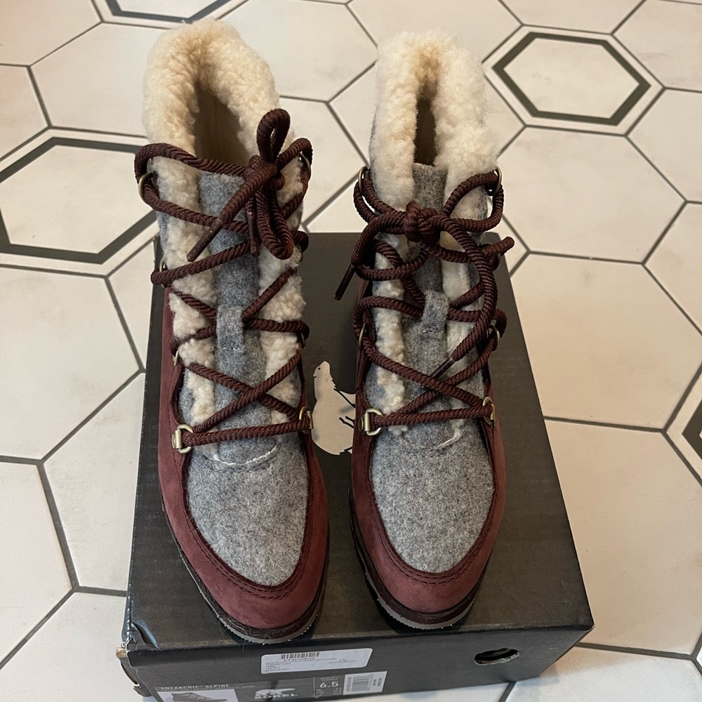 Sorel sneakchic alpine booties.